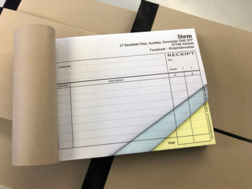 Receipt Books/Pad A6 - Carbonless (NCR) - Personalised