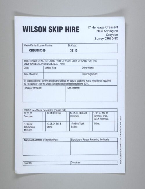 Waste Transfer Note Pads A4/A5 - Carbonless (NCR) - Personalised